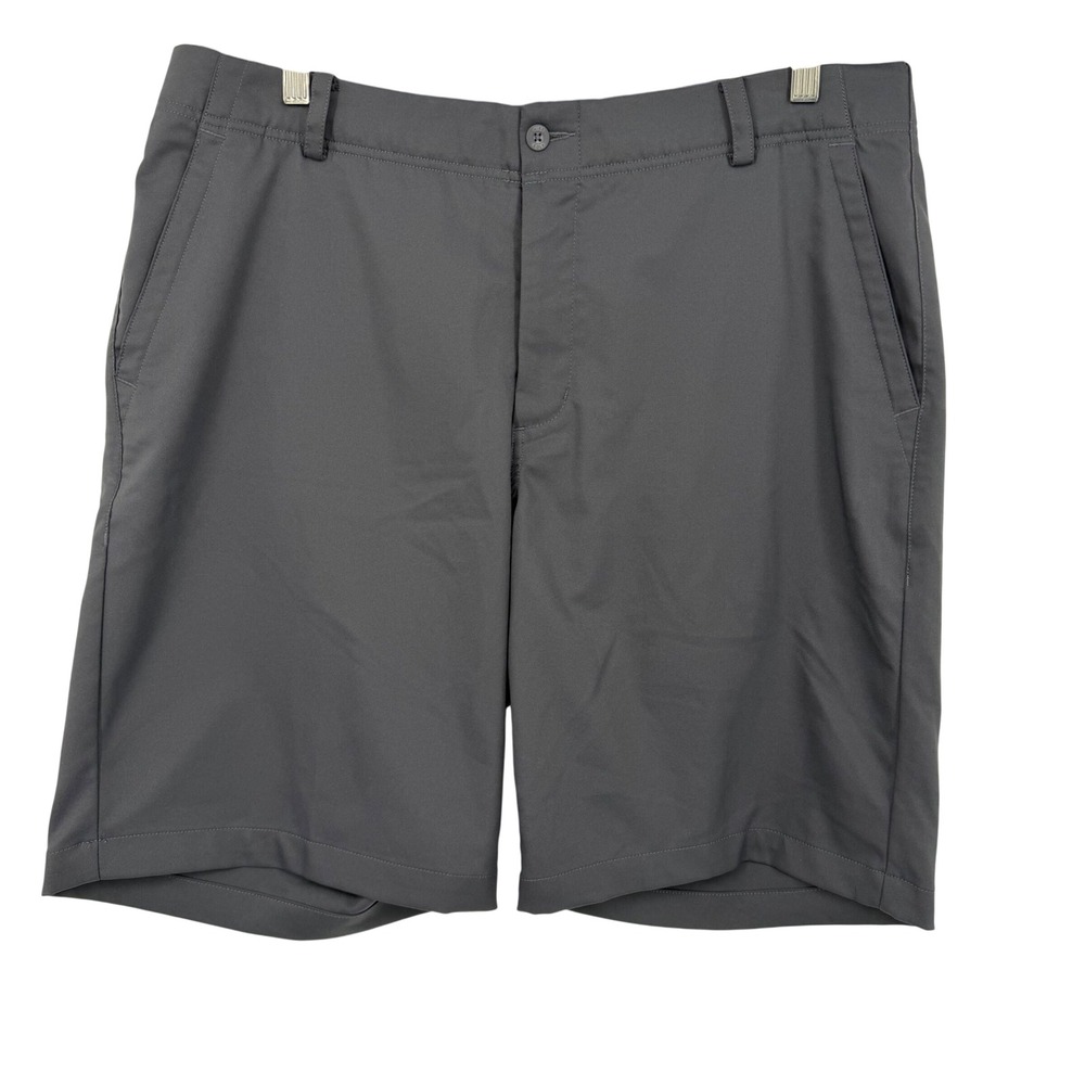 Nike Mens Dri-FIT Golf Shorts Dark Grey Standard Fit Size 36 Flat Front Preppy